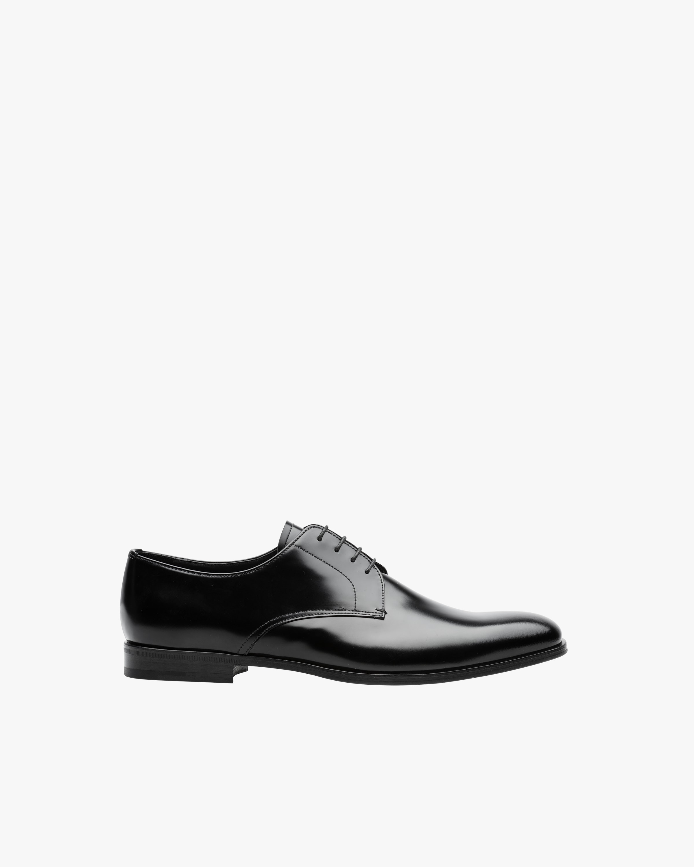 Black Brushed leather derby shoes - Fake Prada Store