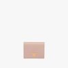 Powder Pink/fiery Red Small Saffiano Leather Wallet