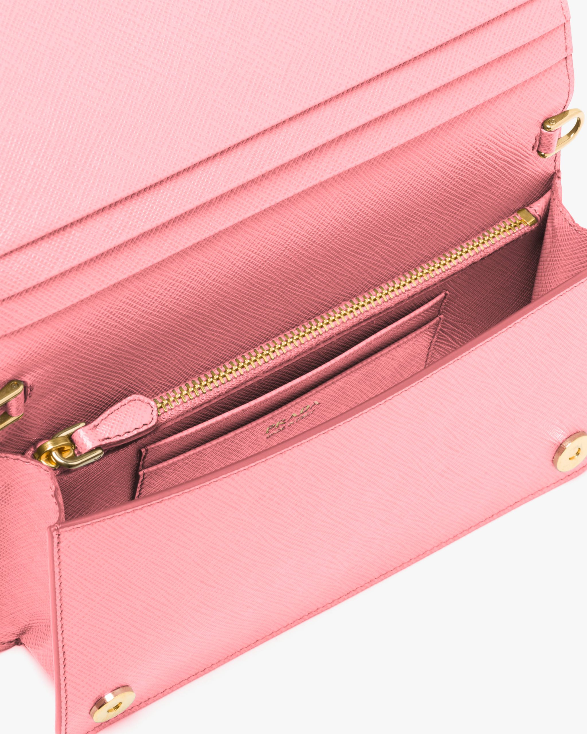 Petal Pink Saffiano Leather Mini Pouch