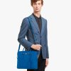Sea Blue Saffiano Leather Work Bag - Image 2