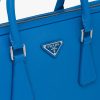Sea Blue Saffiano Leather Work Bag - Image 6